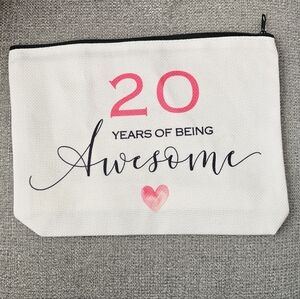 20th Birthday Canvas Cosmetic Pouch